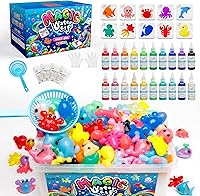 Kiditos Magic Water Elf Toy Kit: Squishy Sensory DIY Craft with 20 Gels & 10 Molds for Kids 3+ - Party Favors & Screen-Free Fun