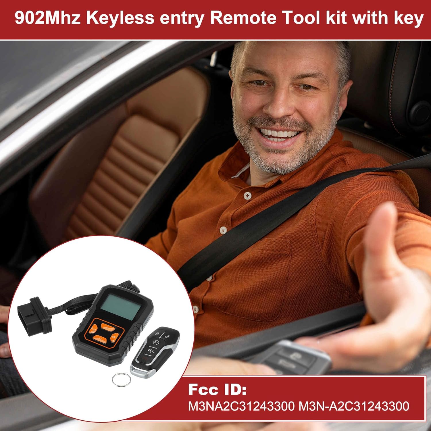 ACROPIX M3NA2C31243300 M3N-A2C31243300 Keyless Entry Remote Key Fob for Ford F-150 2015 2016 2017 902MHz Replacement Car Control Key Kit DIY Tool 5 Buttons Black