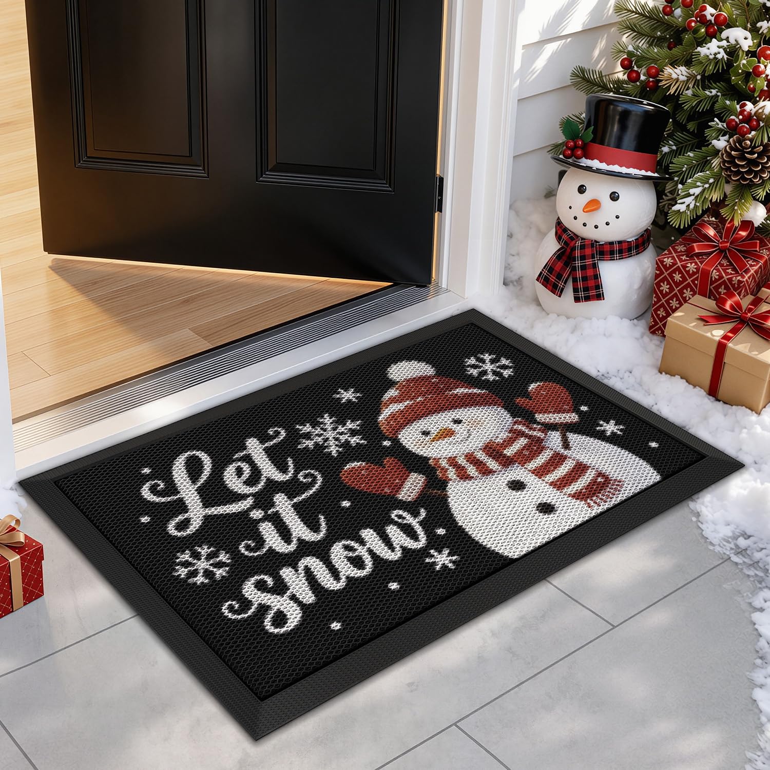 LUMI Christmas Doormat, Welcome Door Mat for Indoor Outdoor, 60x90cm