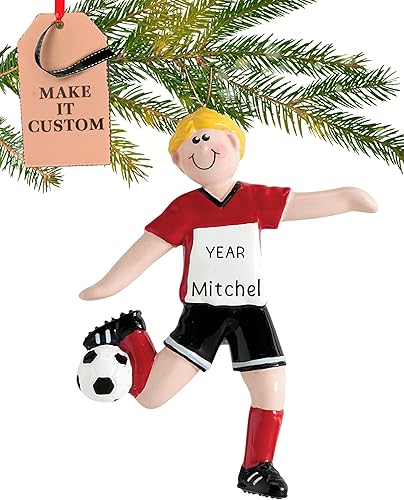 Adorno de fútbol personalizado 2025 Personalización gratuita las 24 horas Adornos de Navidad deportivos grabados con láser para árbol Recuerdo de