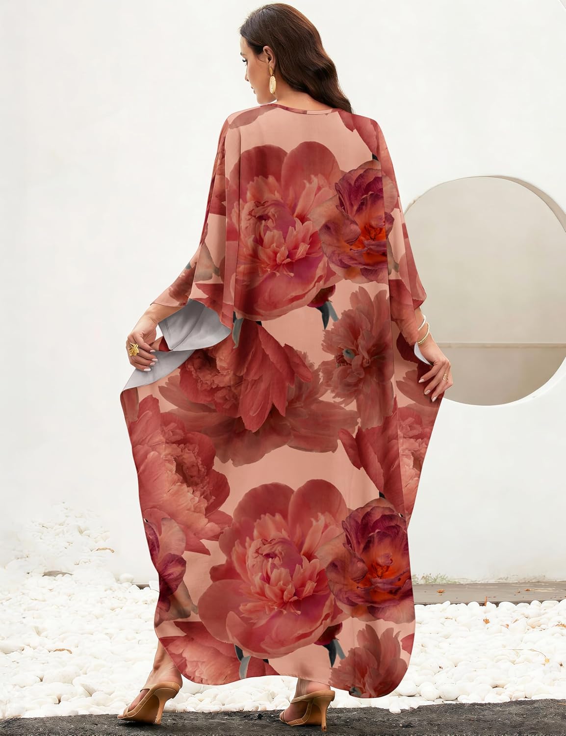 MAKABO Women's Kaftan Maxi Dress Summer MooMoos Muumuu Loungewear Caftan image 5