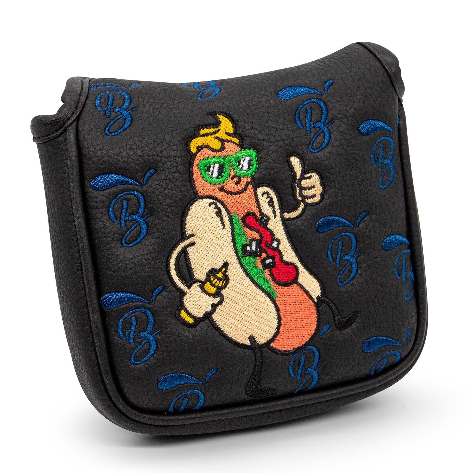 BAIRBRE Golf Putter Covers Black Hotdog Golf Mallet Putter Headcover Blade Putter Covers Leather Golf Headcover with Magnetic Golf Club Covers for Scotty Cameron Taylormade Titleist Odyssey