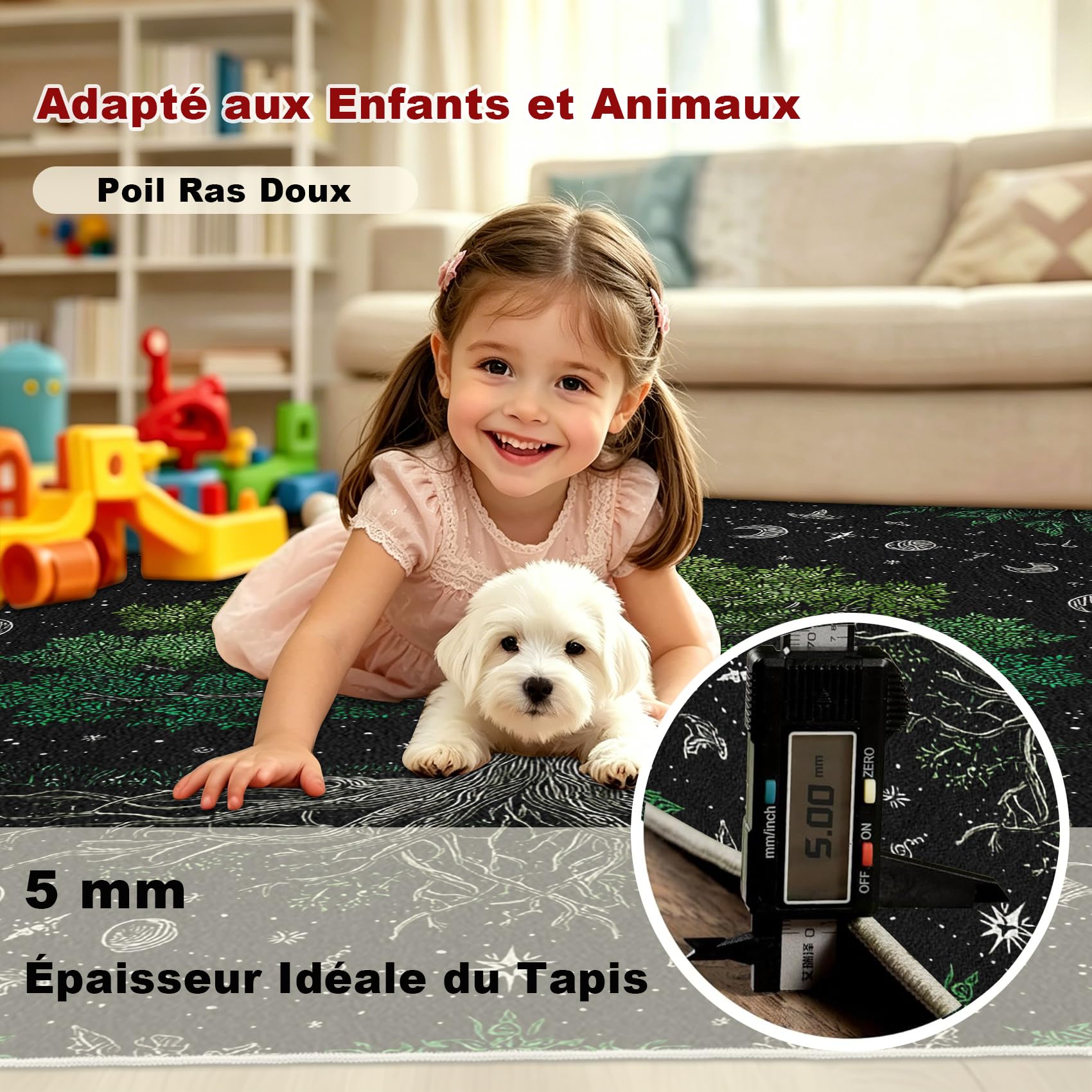 Générique Tapis Salon 120x160 Motif Arbre de Vie Tapis Chambre