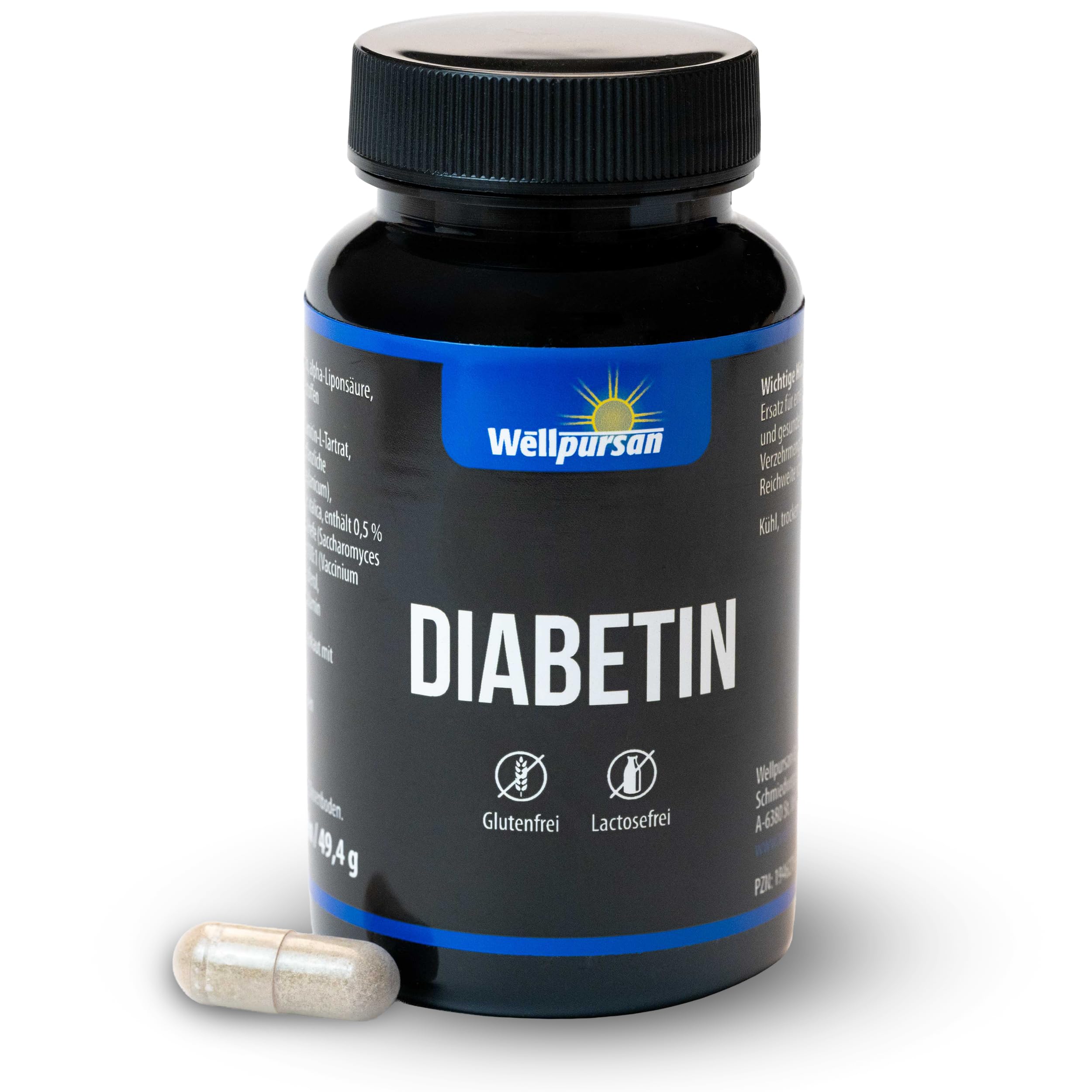 Wellpursan Diabetin Kapseln (1 x 60 Kapseln) – Natürlicher Komplex zur Unterstützung eines ausgewogenen Stoffwechsels und der allgemeinen Vitalität.