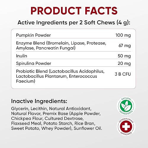 Miniatura 8 de Probióticos para la salud digestiva de los perros, masticables probióticos para la salud intestinal, levadura con picazón en la piel, diarrea,