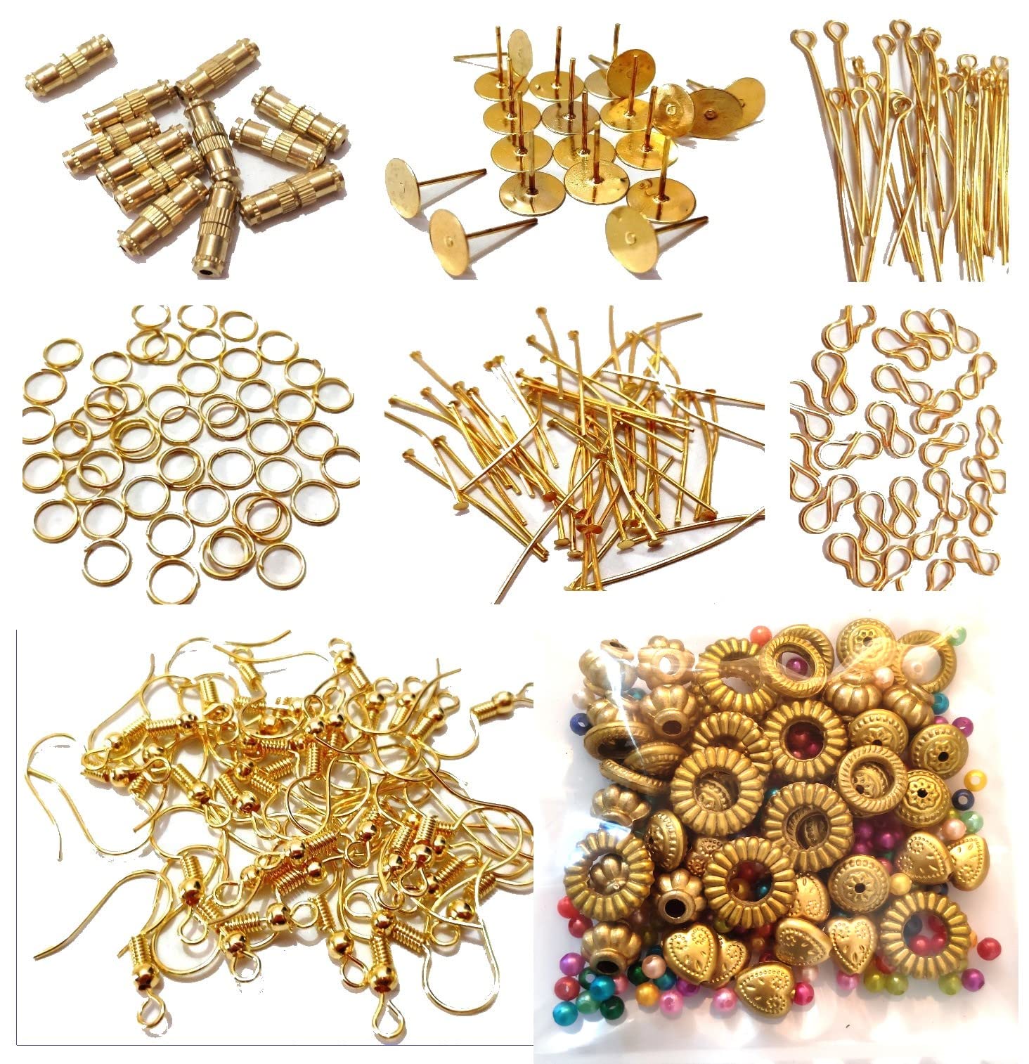 Get-Set-Go! (230+ Pieces) Gold Color - Jewellery Making Accessories Kit for Chains, Bracelet, Necklace, Earrings, Free Artistic Golden Beads, Pearls & Fancy Beads(Small Pack) (B0B5LRB7V9) Amazon Price History, Amazon Price Tracker