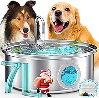 oneisall 7L Dog Water Fountain Stainless Steel - Quiet 230oz Large Capacity, Visual Water Level, 4-Stage Filtration for Multi-Pet Homes