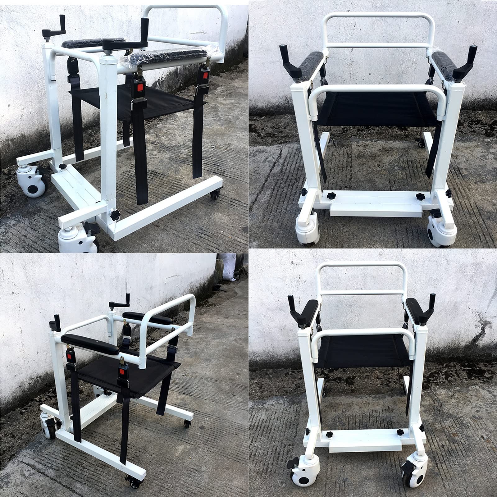 Home Grua Enfermos Sillas de Ruedas, Transporte enfermeria Silla Ducha Mayores con Asiento Blando y Asiento de Inodoro para Ancianos, autoservicio Silla de Transferencia discapacitados