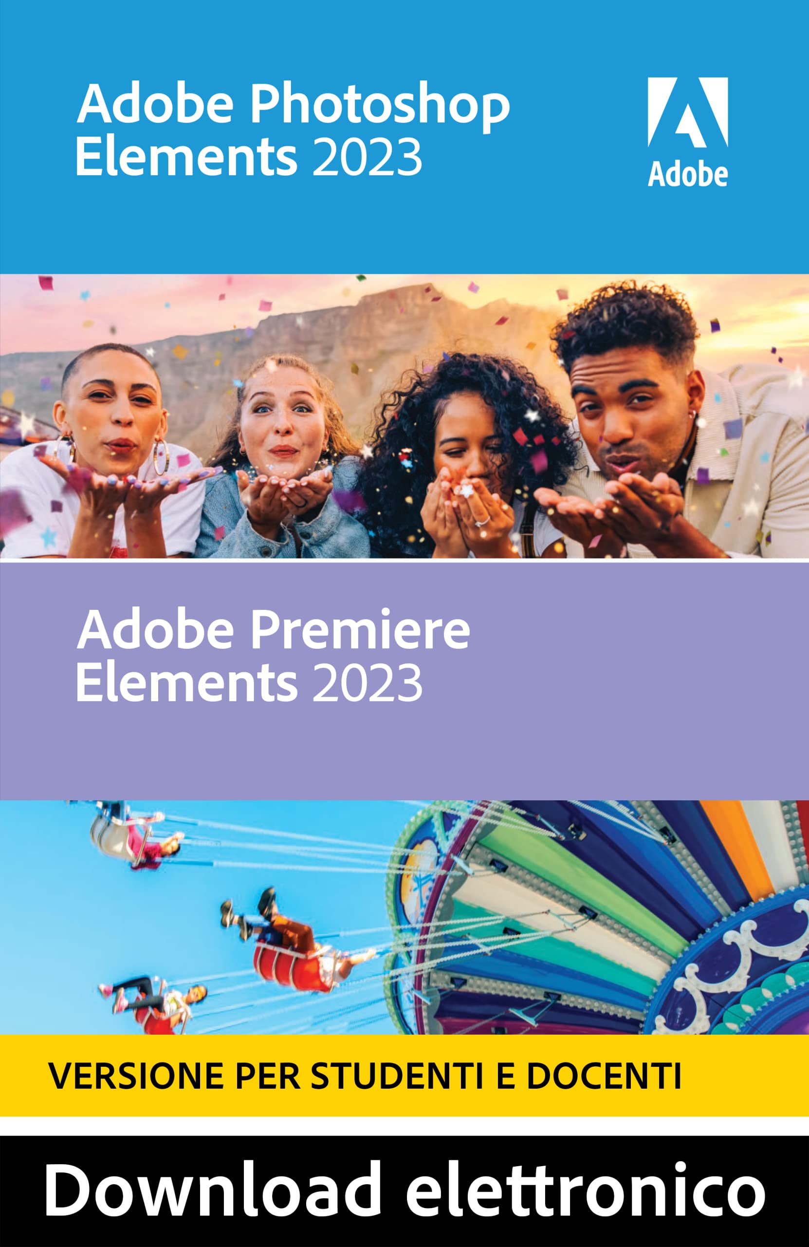 Adobe Photoshop Elements 2023 & Premiere Elements 2023 | Student Teacher | 1 Dispositivo | 1 Utente | Mac | Codice d'attivazione per Mac via email