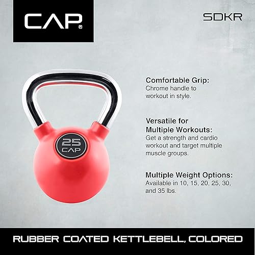 Miniatura 6 de CAP Barbell Pesa rusa recubierta de goma con mango cromado