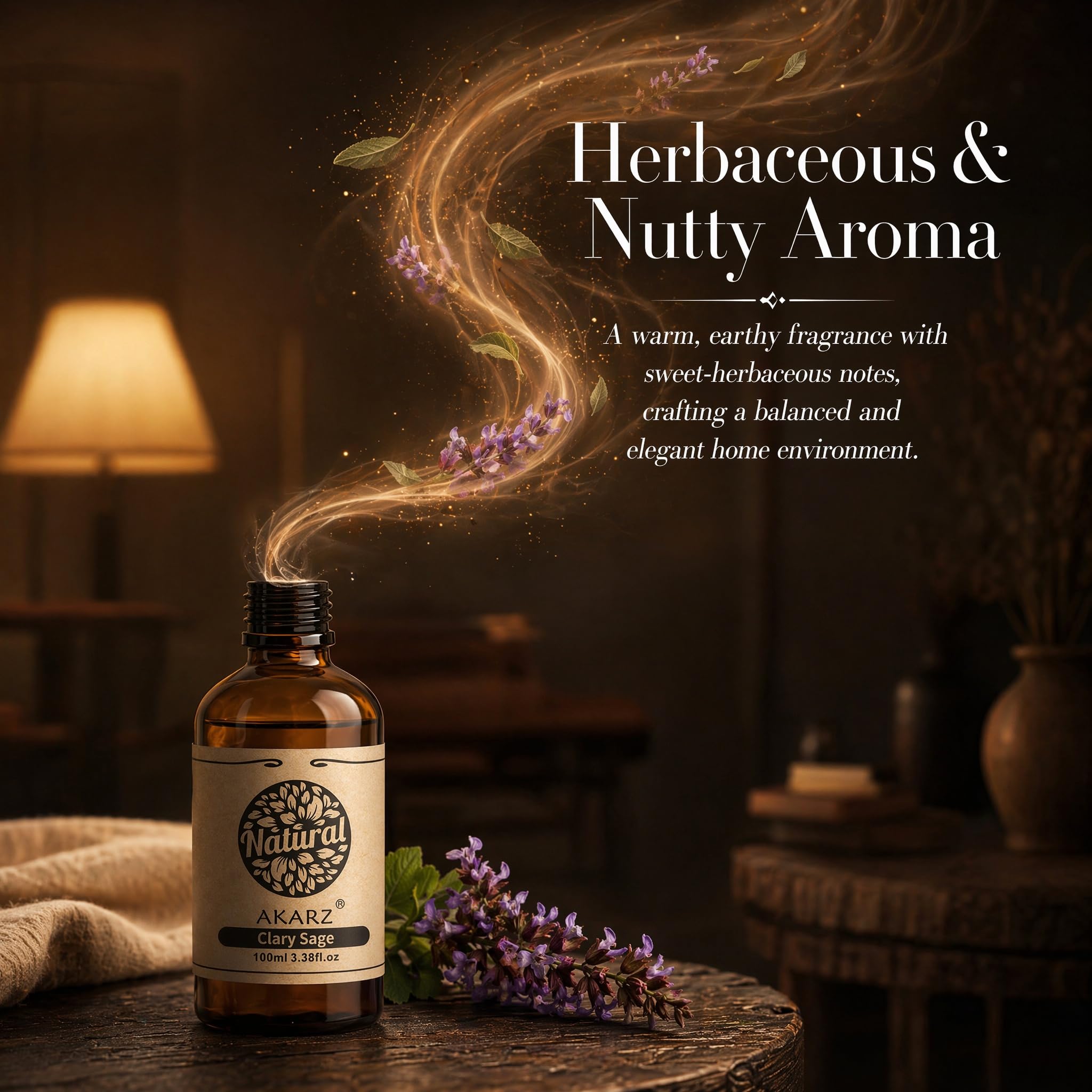 AKARZ 100ml Olejek esencjny z Kołtunka - Naturalny olejek aromatyczny do dyfuzorów, lamp aromatycznych i aromatów pomieszczeń