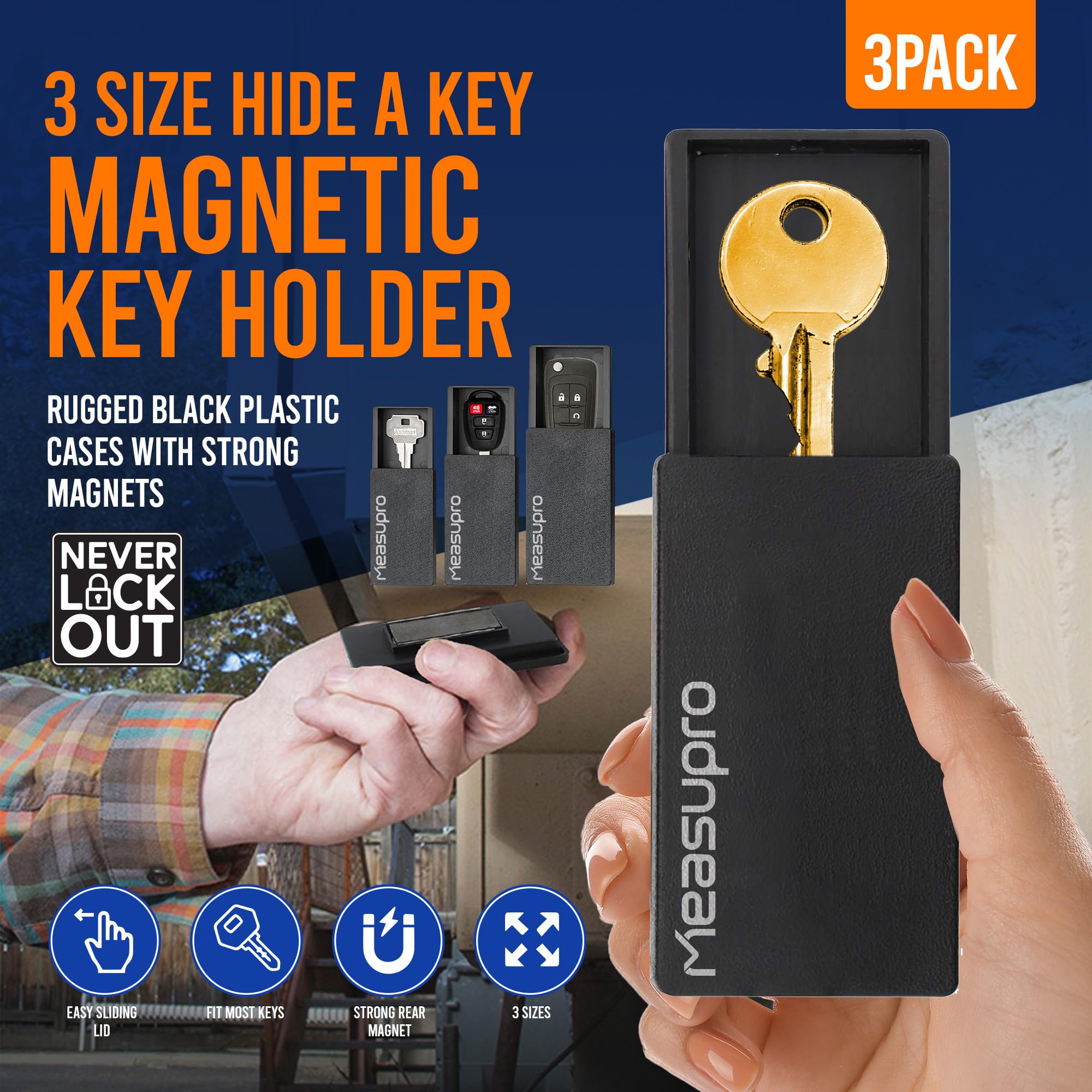 Amazon.com: MeasuPro Magnetic Key Holder for Car 3 Pack Small
