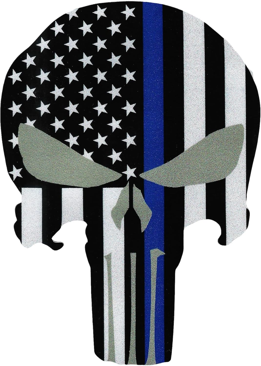 5X THIN BLUE LINE POLICE SKULL USA AMERICAN FLAG DECAL STICKER CAR TRUCK WINDOW - Foto 6