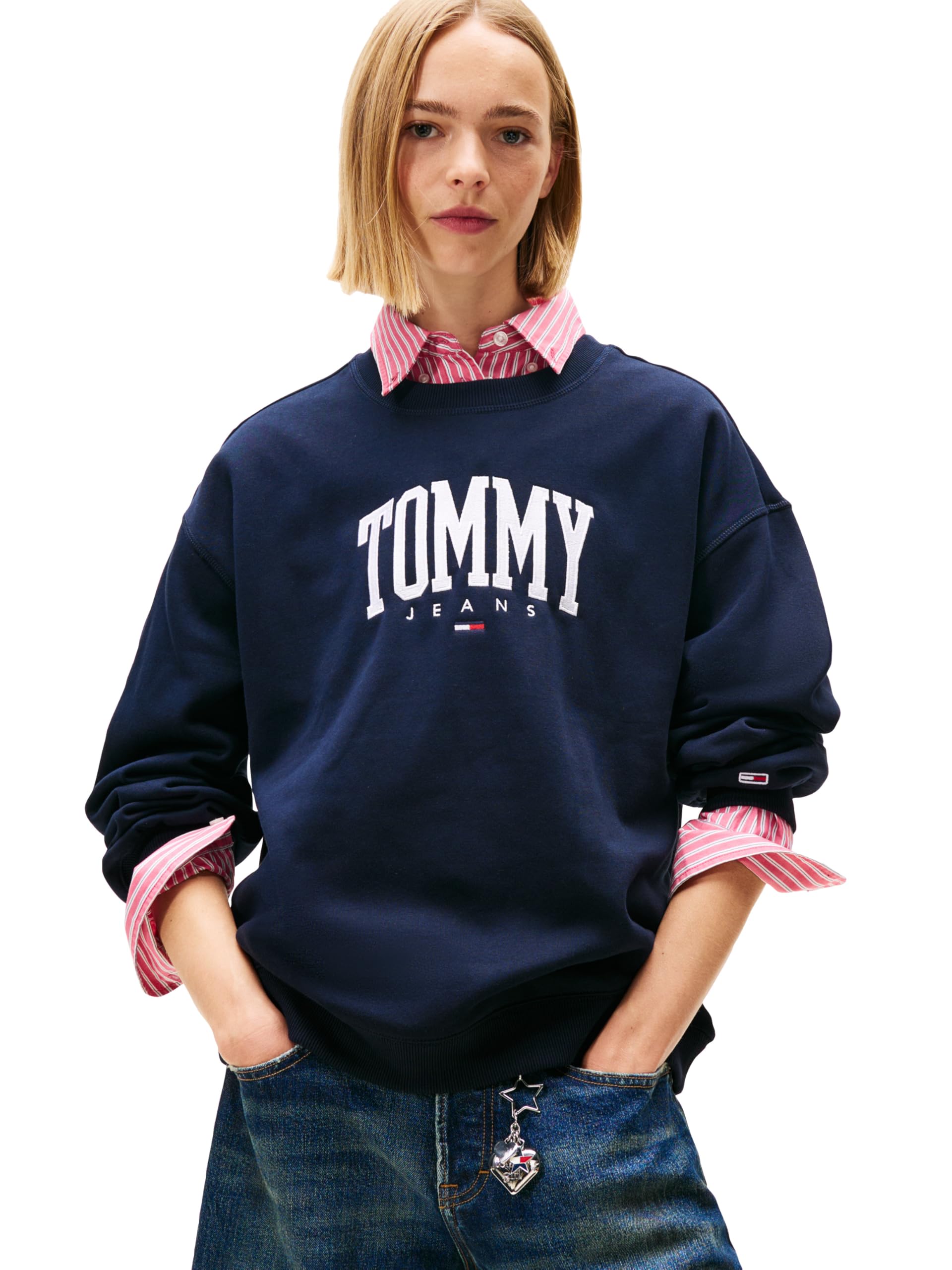 Women's Medium Weight Pullover Crewneck With Printed Logo-image-13
