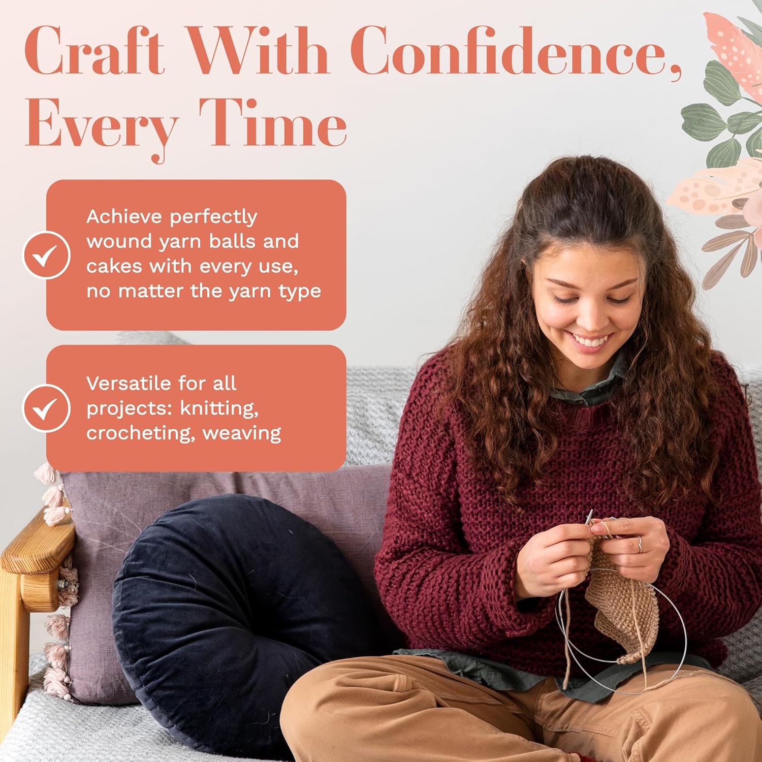 ClarArti Yarn Ball Winder for Crocheting, Knitting, & Other Yarn Crafts | Quick, Quiet, Creates Yarn Balls & Yarn Cakes | Medium Capacity, Can Handle Average Size Yarn Skeins (White)