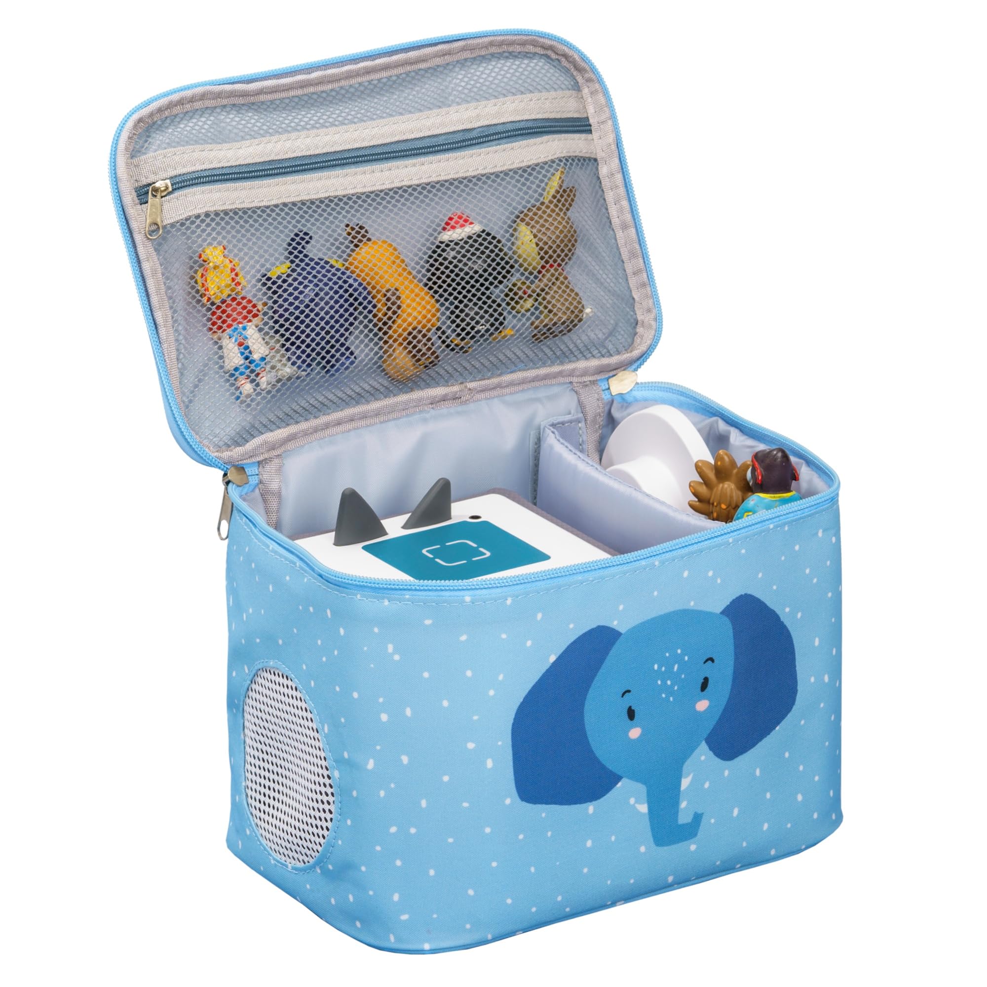 Sac pour Toniebox - Sac de rangement pour boîte à musique, figurines auditives Tonies, écouteurs, chargeur et accessoires - Sac de transport pour Tonie - Sac de voyage, bleu, Music Cube