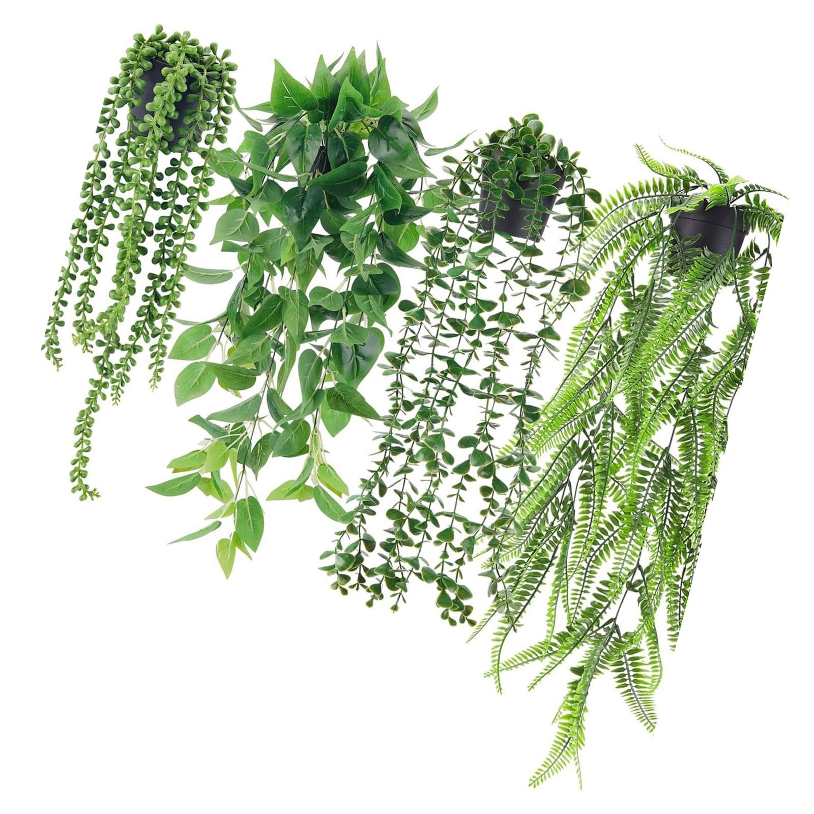 Kalttoy 4PCS Artificial Hanging Plant Realistic Eucalyptuses Hanging Greeneries for Modern Homes and Offices Use Eucalyptuses Plant
