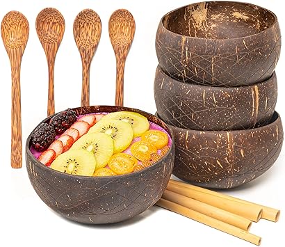 Rainforest Bowls Set of 4 Jumbo Palm Coconut Bowls - Thumbnail 2
