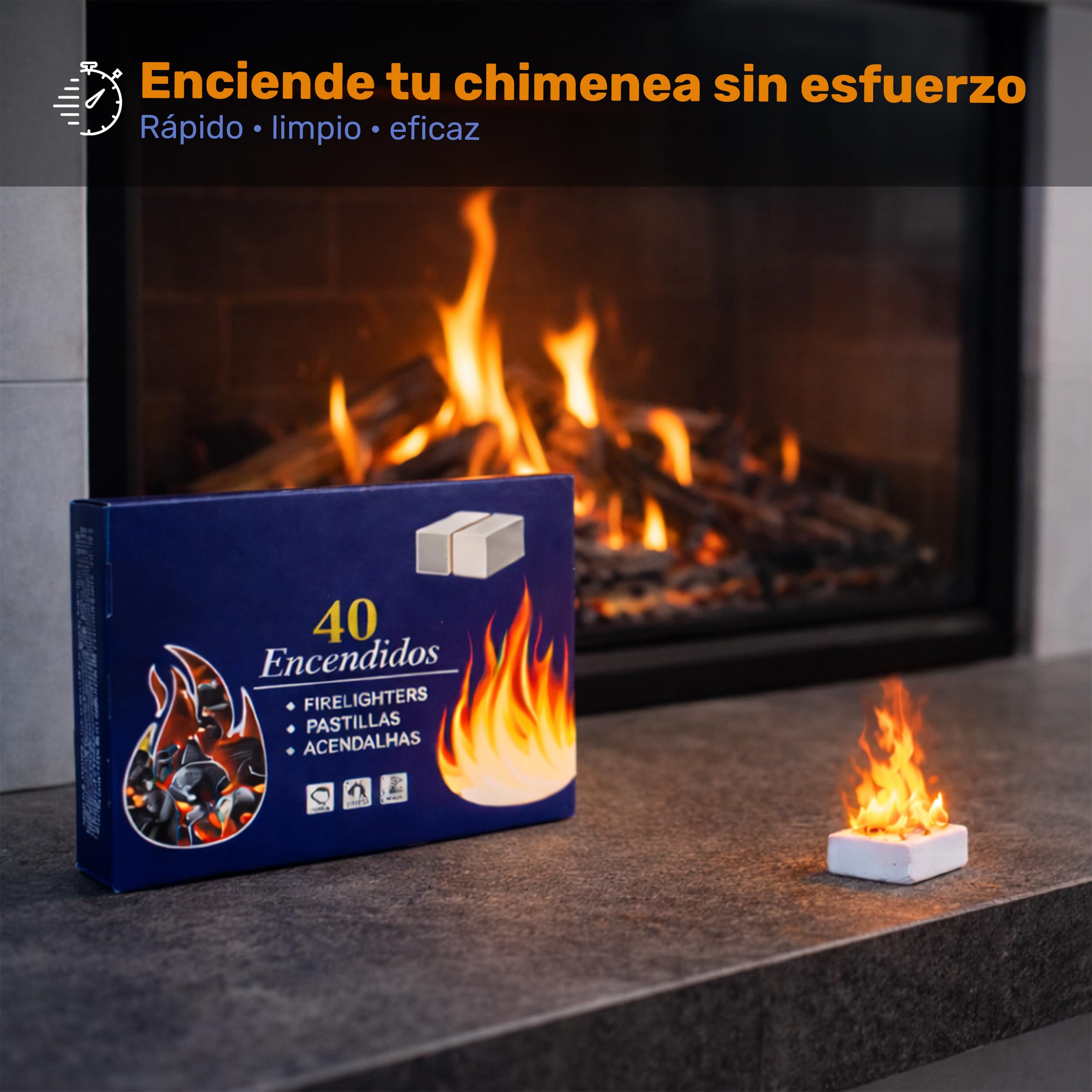 Pack 6 Pastillas de Encendido para Barbacoas y Chimeneas, Encendedor Sólido para Carbón y Leña, Encendido Rápido y Seguro, Ideal para BBQ, Estufas y Camping — view 6