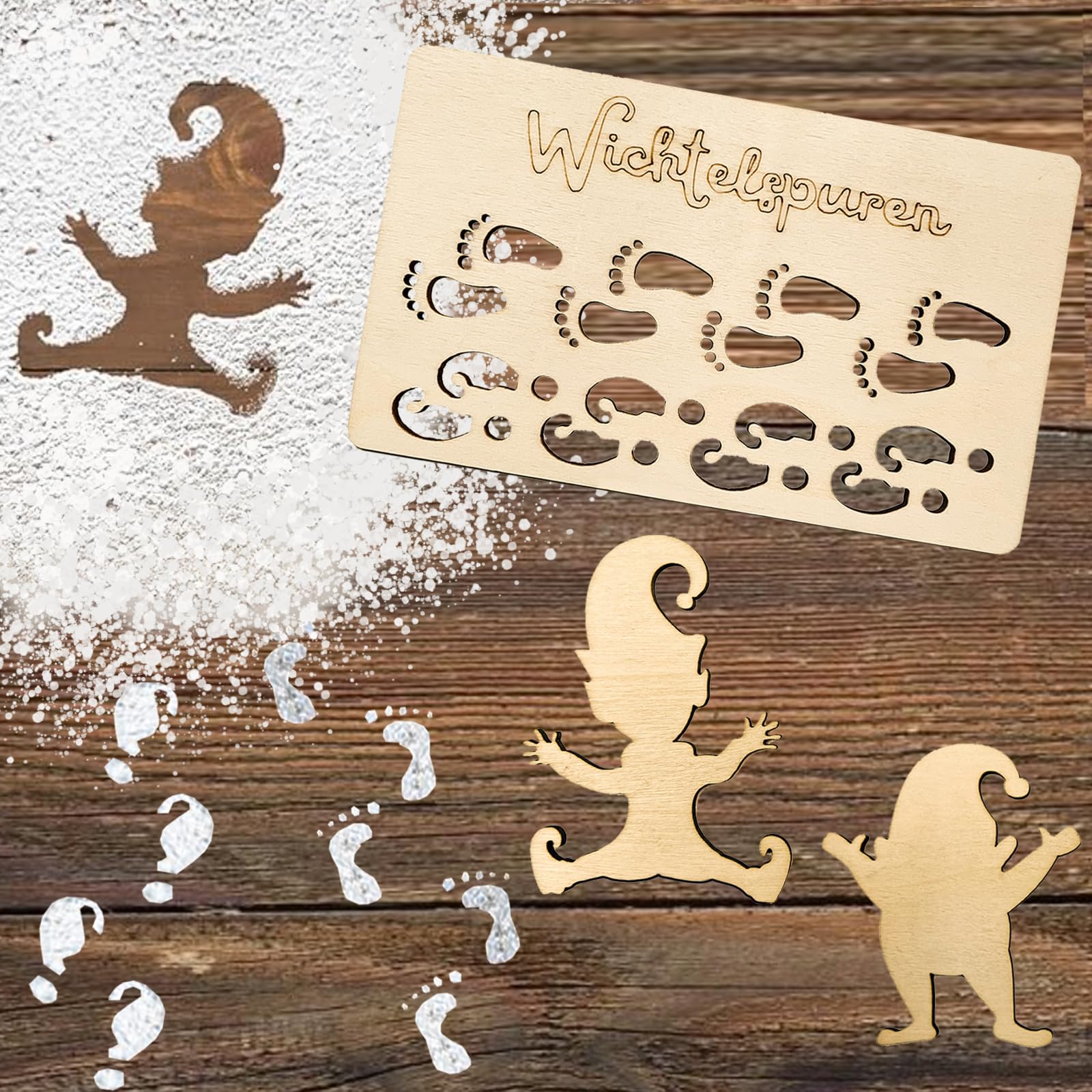 Wichtel Zubehör Set Mit Leiter & Fußabdrücken - Weihnachtsdeko Für Zuhause