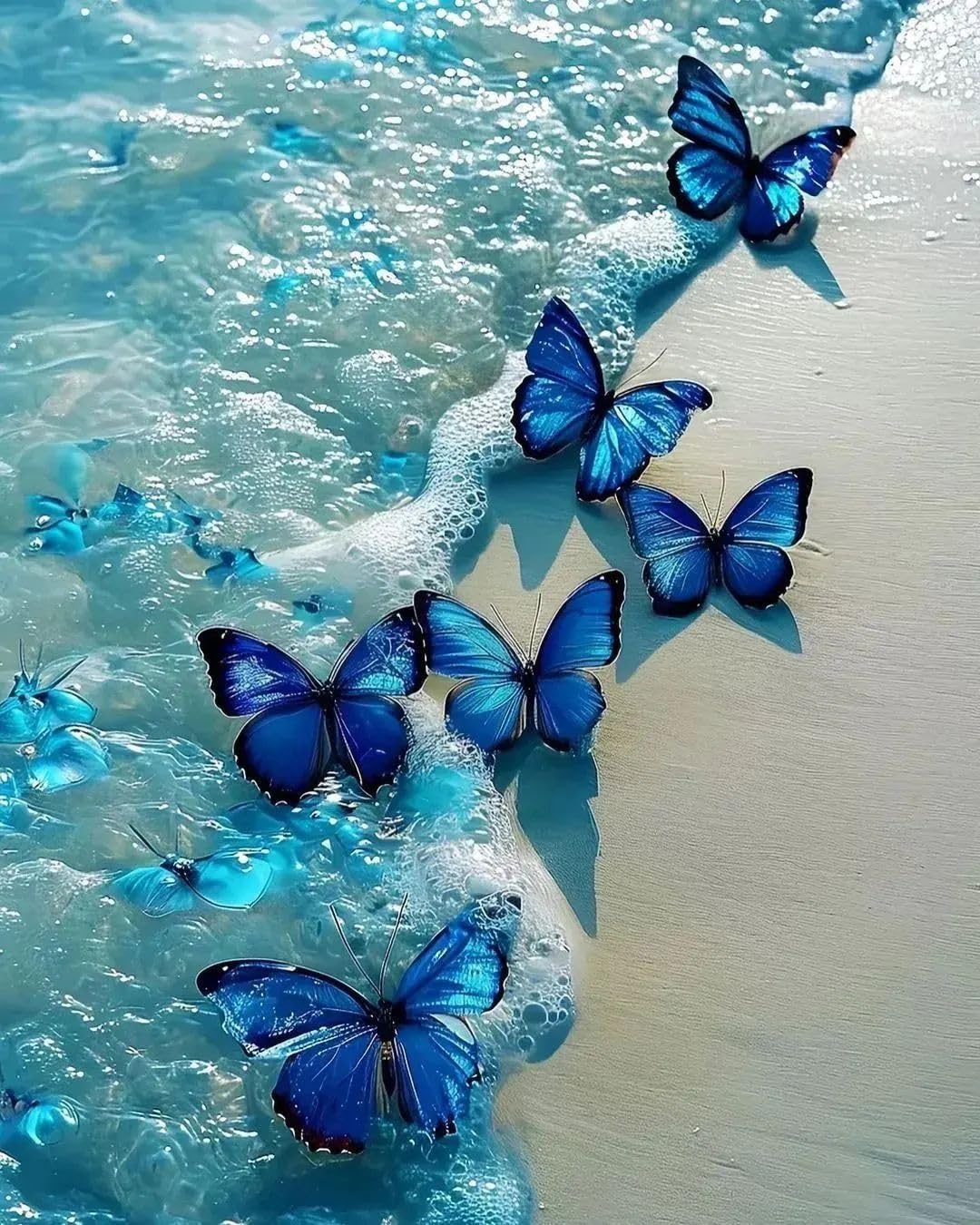 Dibujos con Diamantes Mariposa Azul 5D,Kit Diamond Art Completo para Adultos y Niños,Pintura de Diamantes DIY,Cuadro de Diamantes Decorativo,Pintar con Diamantes para Casa,Kit Pintura Diamante 30x40cm