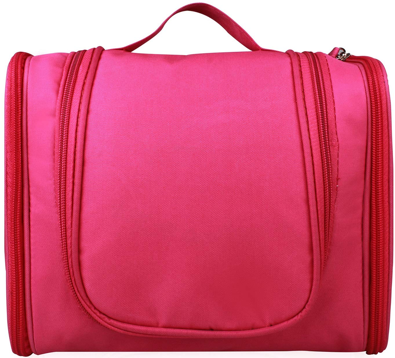 iMounTEK Hanging Travel Cosmetic Makeup Toiletry Organizer Bag. Compact Bathroom Shower Storage | TSA Friendly | Makeup Brushes, Toothbrush, Towels Bag | Business/Home/Gym/Airplane/Hotel/Car- Pink