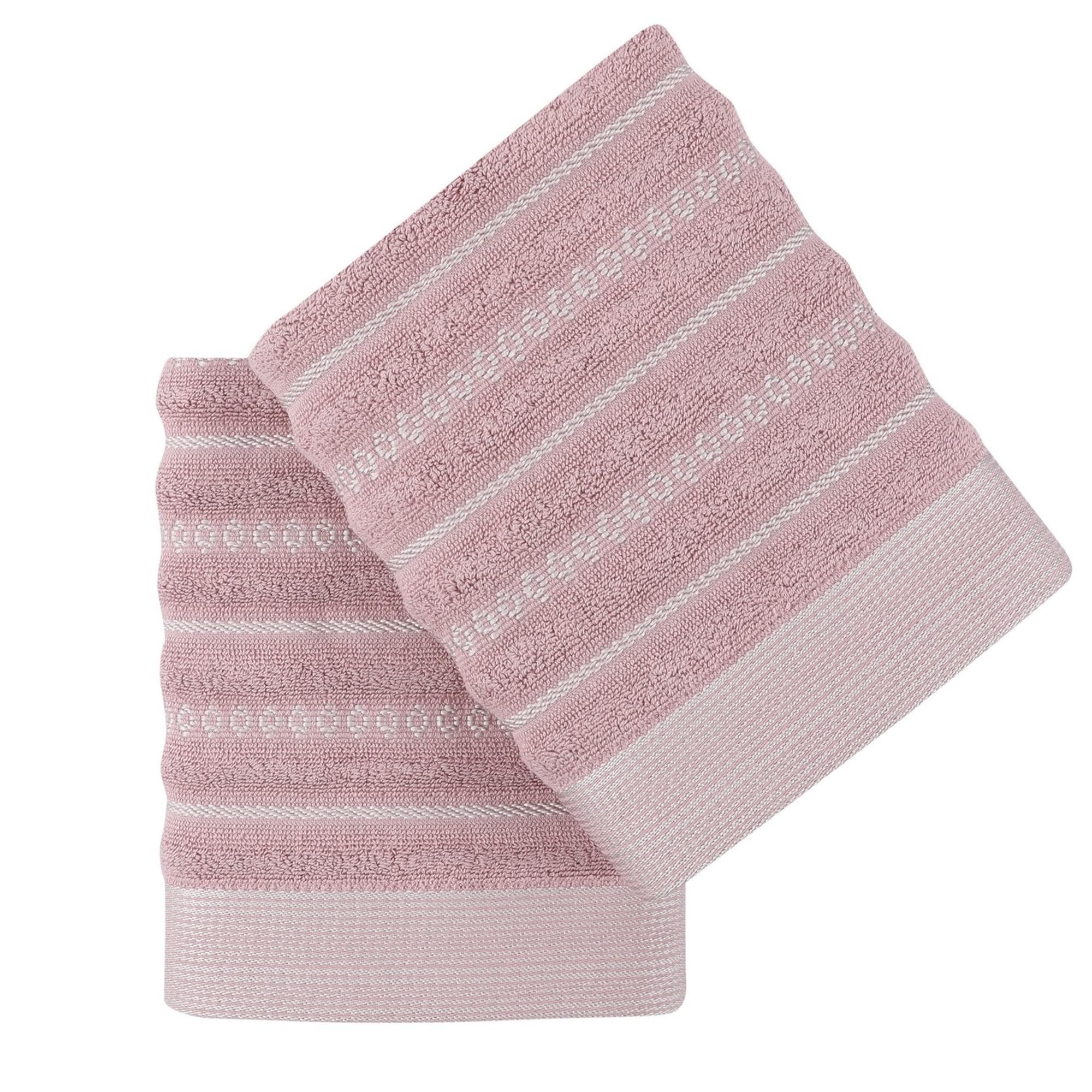 WELL HOME MOBILIARIO & DECORACIÓN Hand Towel Set (2 Piece) Pale Pink and Grey, Pink Stick Grey, 50x90 - Image 3
