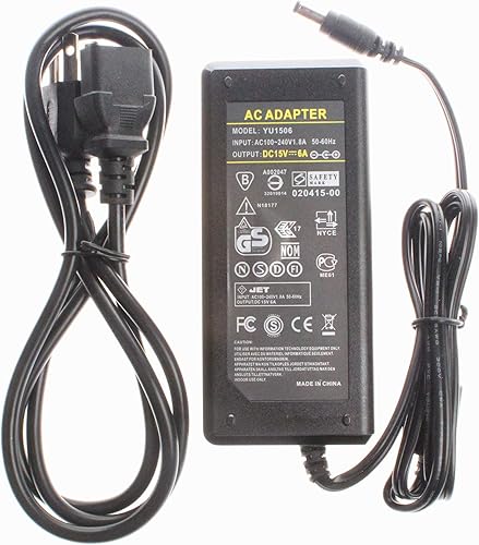 Miniatura 3 de NOYITO 15V 6A 90W AC a DC Adaptador 120V 100-240V 50 60 Hz a 15V Fuente de alimentación Transformador Cargador Transformador 5.5 x 2.5 0.083 in