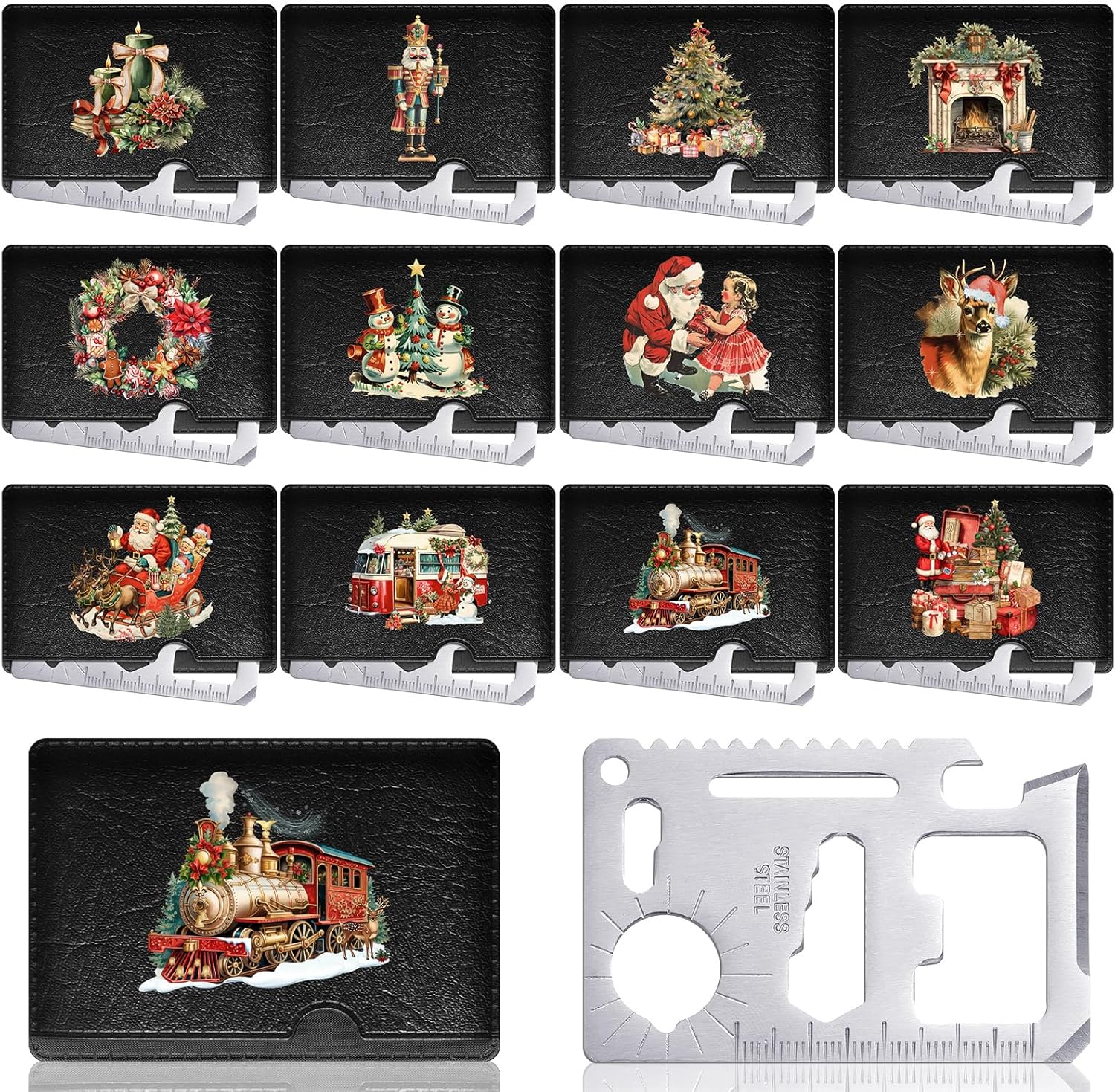 12-In-1 Stainless Steel Wallet Multitool: Perfect Christmas Gift for Men 12-In-1 Stainless Steel Wallet Multitool: Perfect Christmas Gift for Men