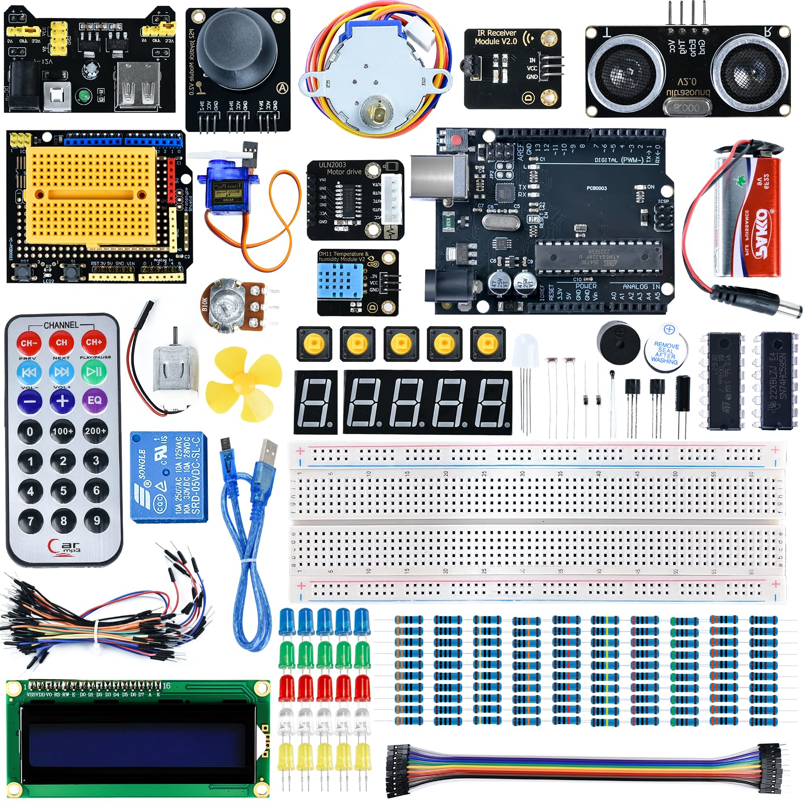 Super Starter Kit per adulti e scolari compatibile con Arduino IDE include scheda UNO R3 e tutorial include breadboard e kit modulo