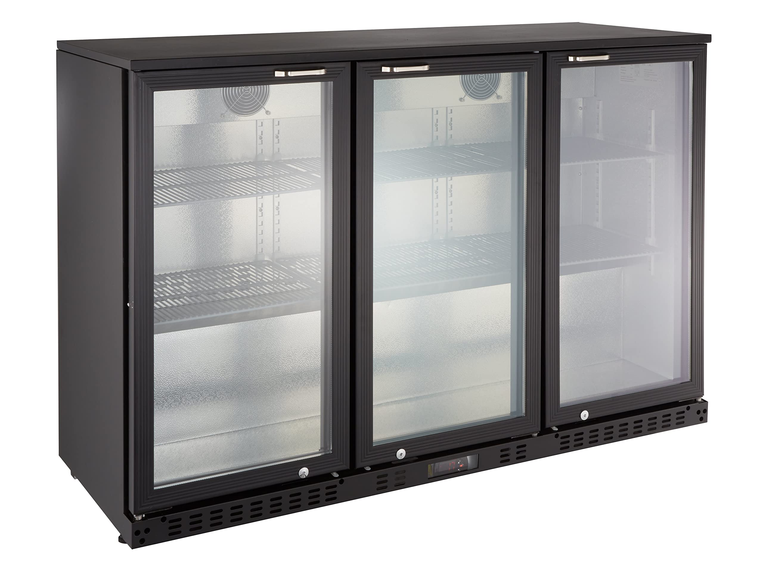 GastroHero Barkühlschrank ECO 320 mit Klapptüren schwarz Gastronomiebedarf