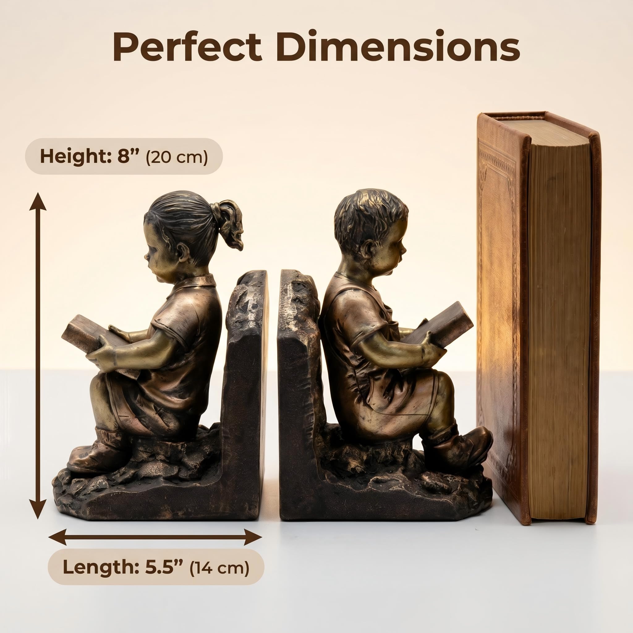 Fermalibri per bambini, resistente, antiscivolo, in resina, ornamento da scrivania per ufficio, soggiorno, regalo significativo per gli amanti dei libri