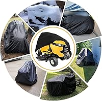 Vista 7 de Riding Lawn Mower Cover, Heavy Duty Waterproof Polyester 600D Oxford Tractor Cover UV & Dust & Water Resistant, Universal Fit Decks up to 54" with