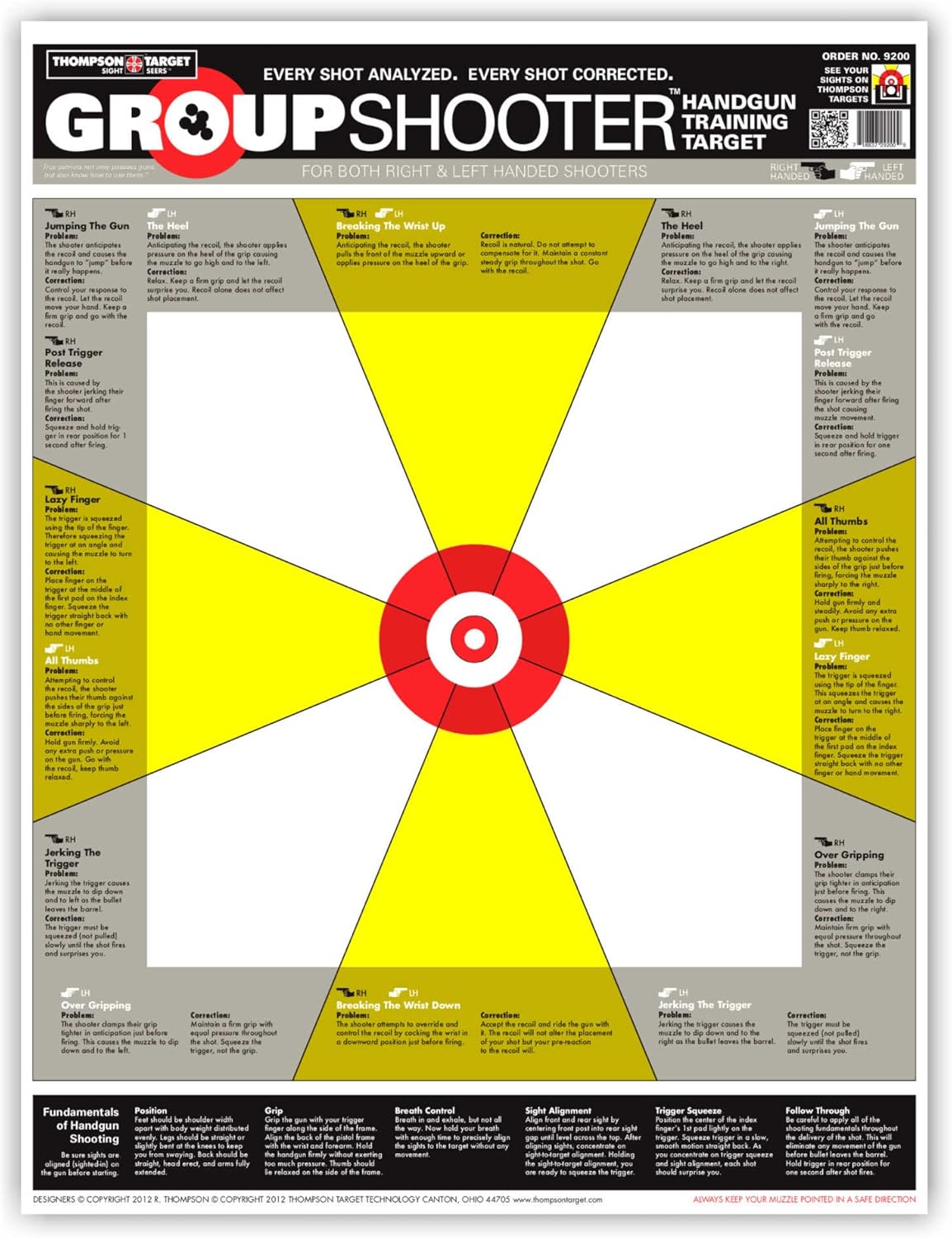Group Shooter Handgun Training - Paper Gun Range Shooting Targets 19x25 Inch