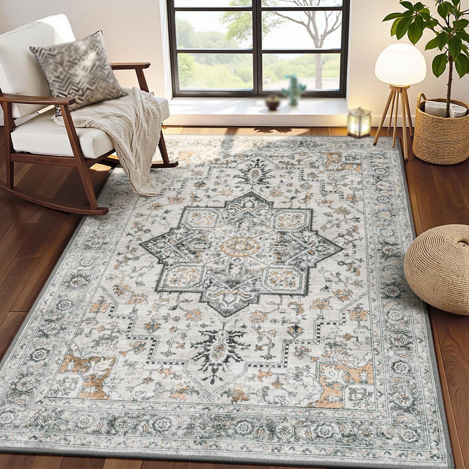Tapis de chambre vintage multicolore 160x230 pour isoler le sol du froid avec élégance