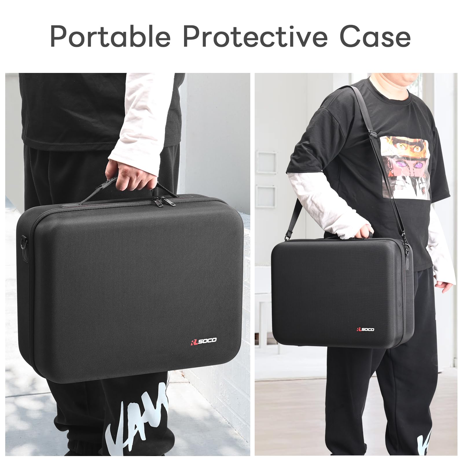 RLSOCO Funda para PlayStation5 Pro Consola,Bolsa de Viaje para PS5 Pro Consola,Mando x2,Cargador x1,Pantalla portátil x1 y Otros Accesorios