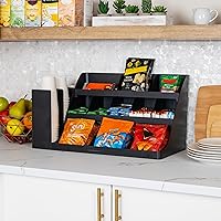 Vista 6 de Mind Reader "Pioneer breakroom Organizador 11 Compartimiento condimento Soporte, color negro, 14 compartimentos - extra grande, Negro