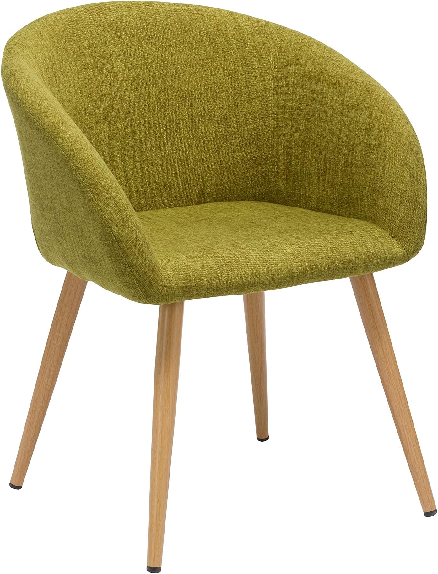 Duhome Elegant Lifestyle Dining Chair Fabric (Linen) Chair Retro Design with Metal Legs Wood Look Colour Selection WY-8023, colour:green, material:Fabric