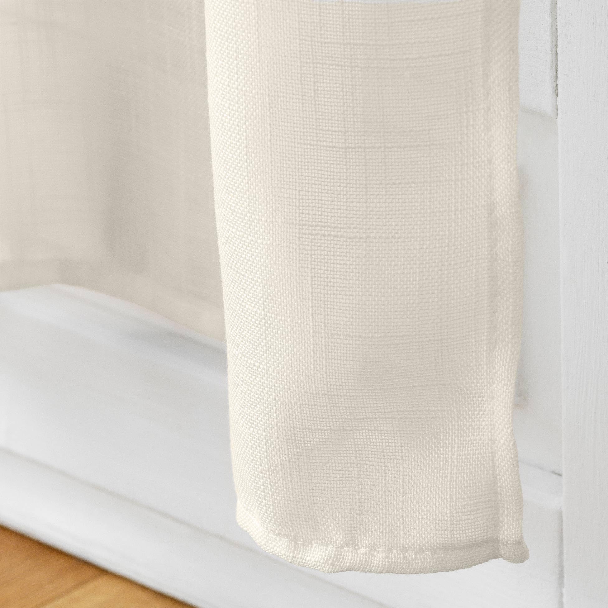 DOUCEUR D'INTERIEUR Paire Droite Passants 2 X 60 X 90 Cm Effet Lin Tisse Haltona Naturel Pas Cher