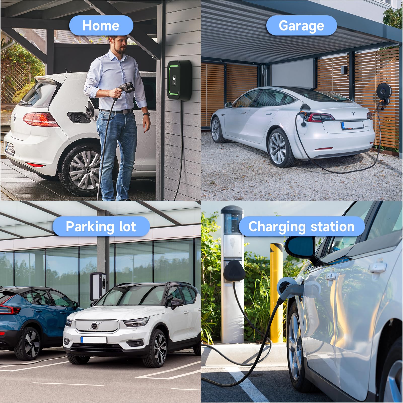 5 m EV typ 2 ładowarka stacja ładująca, kabel do ładowania typu 2, typ 2, 22 kW, wyświetlacz LED, karta RFID, aplikacja WiFi, norma UE IEC 62196-2