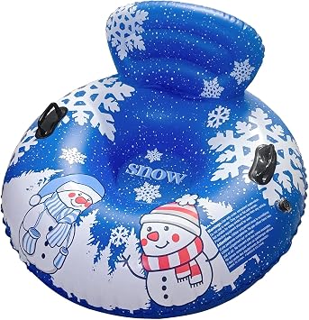 DIMAR GARDEN Snow Tube Inflatable Snow Sled with Heavy Duty PVC and Handles