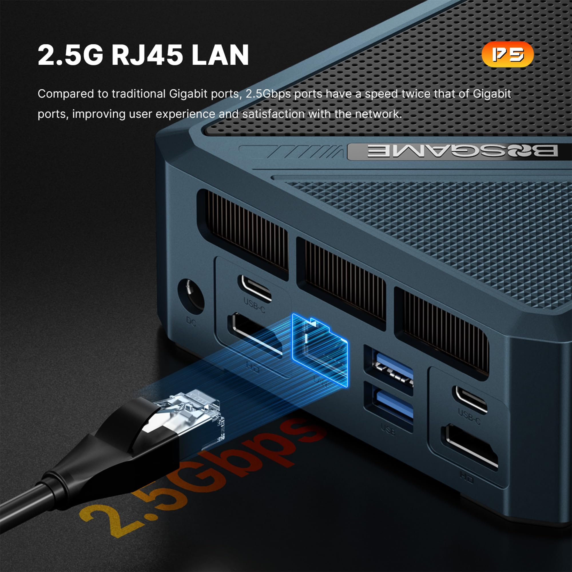 BOSGAME P5 Mini PC Ryzen 5 6600H(Up to 4.5GHz) 24GB DDR | B2B 