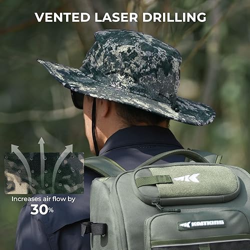 Miniatura 4 de KastKing Sombrero de pesca Boonie, protección solar, patrón de playa para hombres, ajustable, transpirable, sombreros de pescador para mujer