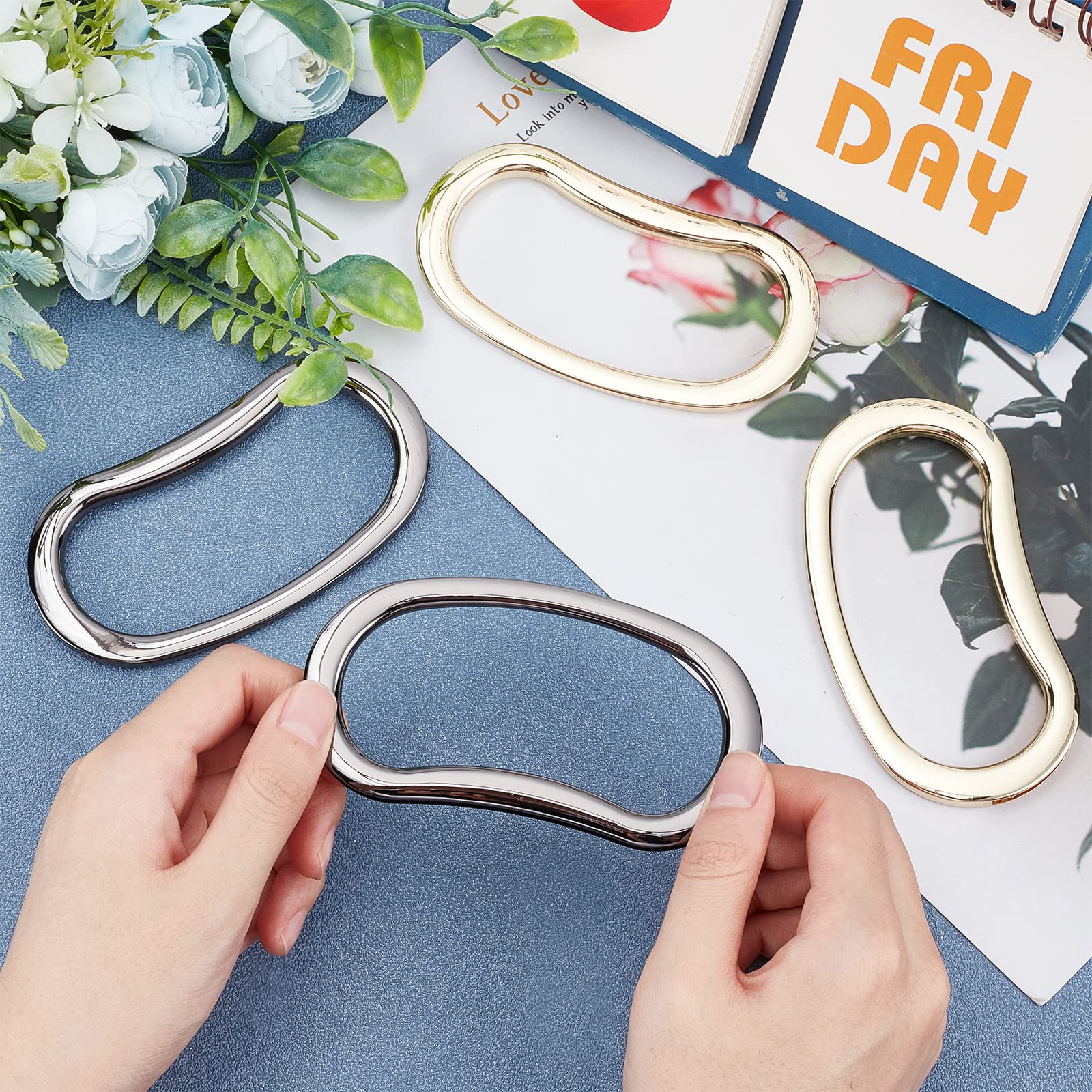 PH PandaHall Taschengriffe – 4 Stück, Gold, 9,4 X 8,6 Cm, Für Handtaschen & DIY