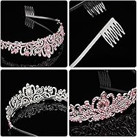 Vista 33 de Corona de princesa para mujer, tiaras de reina de cristal para niñas, accesorios para el cabello de novia, regalos para cumpleaños, boda