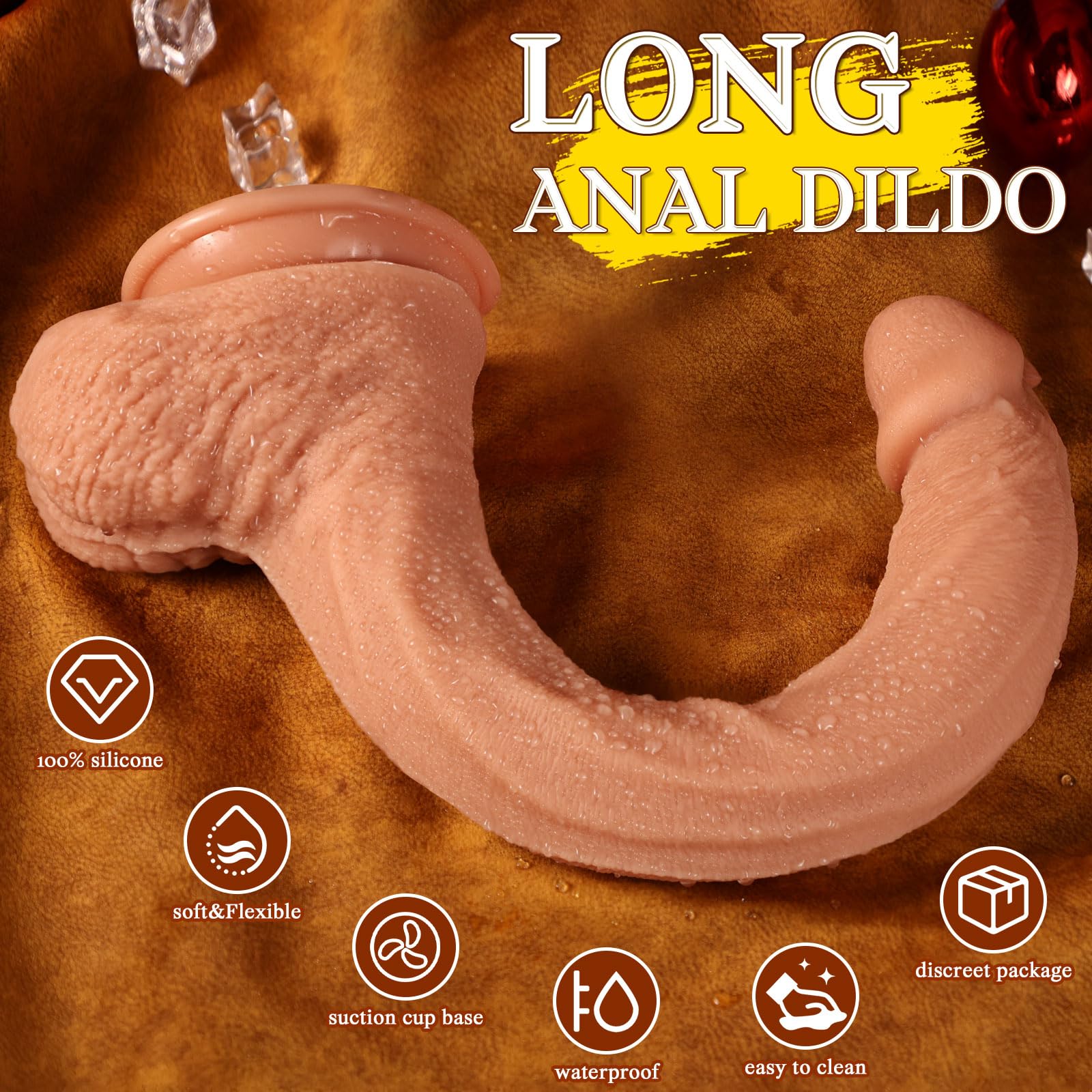 44,5cm Dildo Morbido Lungo Realistico Dildos in Silicone XXL pene | Mostruoso di Profondità Anale, con Vene Realistiche e Testicoli Paffuti, Grande Giocattolo Sessuale Enorme per Uomini Donn