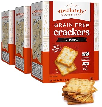 Absolutely Gluten Free Original Crackers, 4.4oz 12 Pack | Grain Free Crackers | Dairy Free | No Soy, Corn or Rice