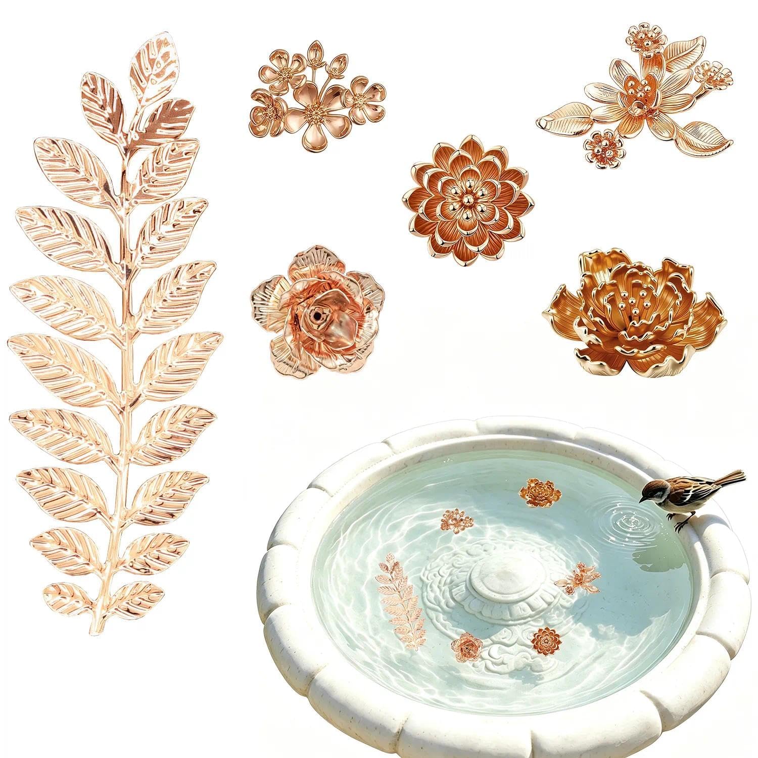 merrisport Mini Bird Bath Copper Ornaments