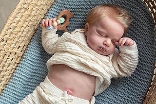 Angelbaby 19 inch Lovely Reborn Baby Sleeping Loulou Dolls Look Real Silicone Full Body Realistic Newborn Boy Doll Waterproof Detailed Reborn Dolls with Clothes for Child Toys