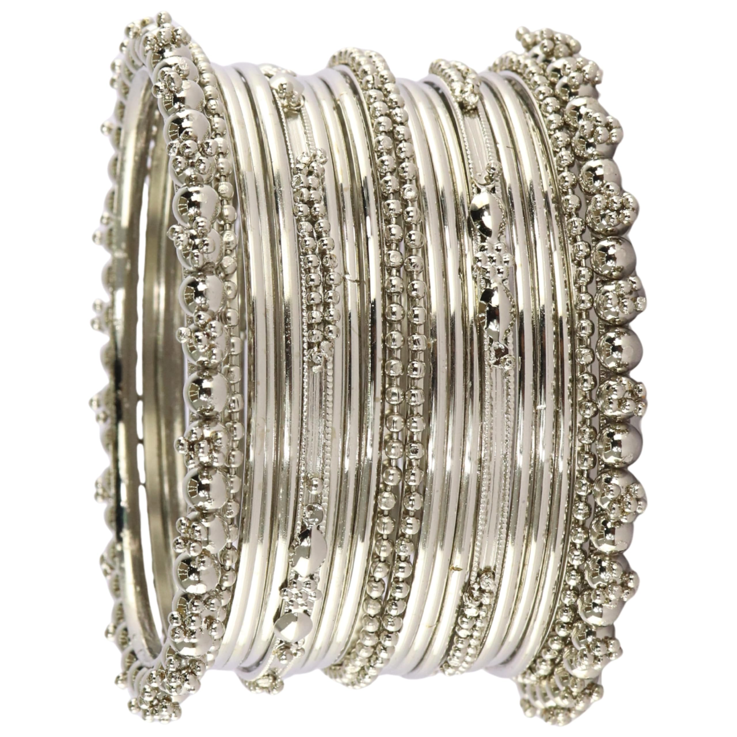 Stylish Alloy Kada Bangle Set For Women & Girls With Textured Design | Traditional Ethnic Bangles Jewelry | Chudi Set For Wedding | Kangan For Festival, Party and Daily - Set Of 20-image-24